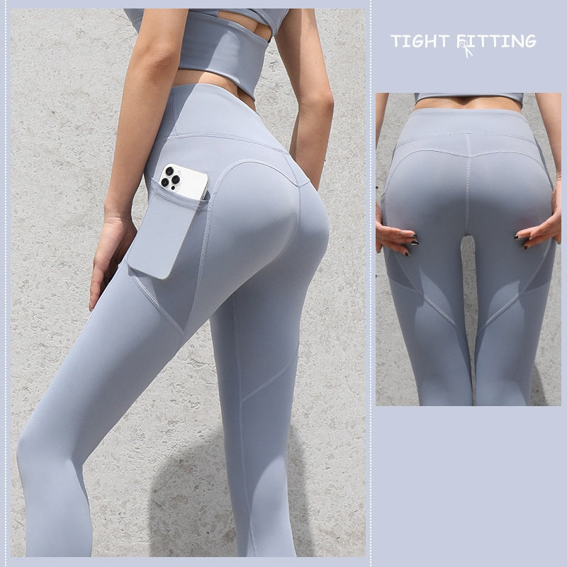 Seamless Push-Up Leggings with Pockets — High Waist