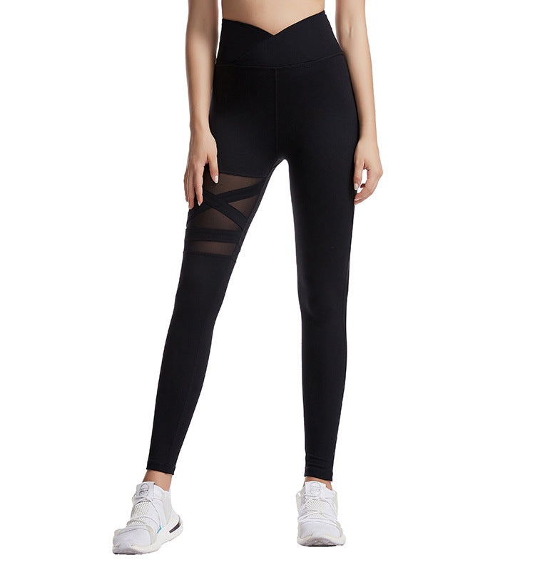 Cross-Waist High Waist Leggings — Yoga & Gym