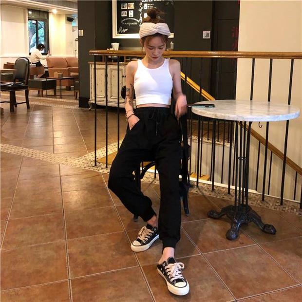 White overalls track pants