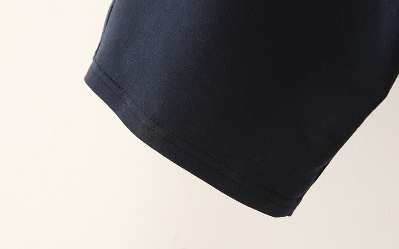 Mid-rise solid color track pants