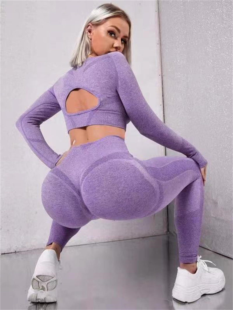 2pcs Yoga Long Sleeve Top and Pants