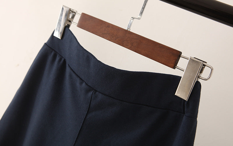 Mid-rise solid color track pants