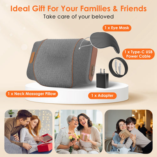 3-in-1 Heated Neck Massager — Heat + Vibration + Compression