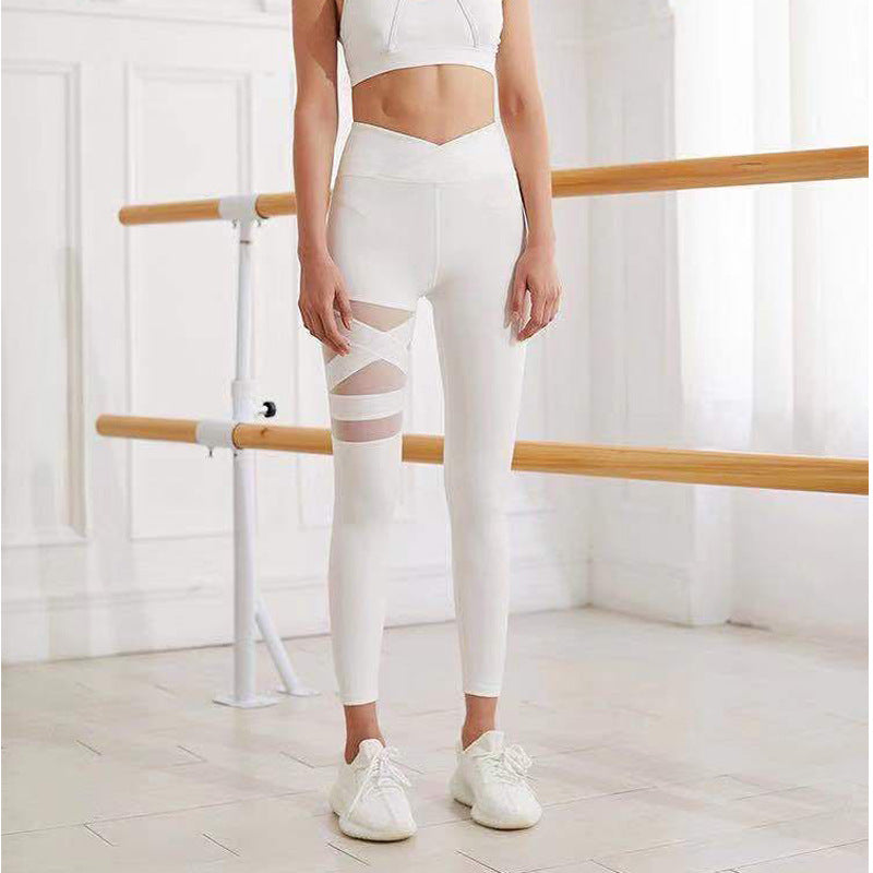 Cross-Waist High Waist Leggings — Yoga & Gym