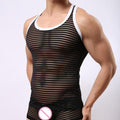 Men's Striped Sheer Tank Top