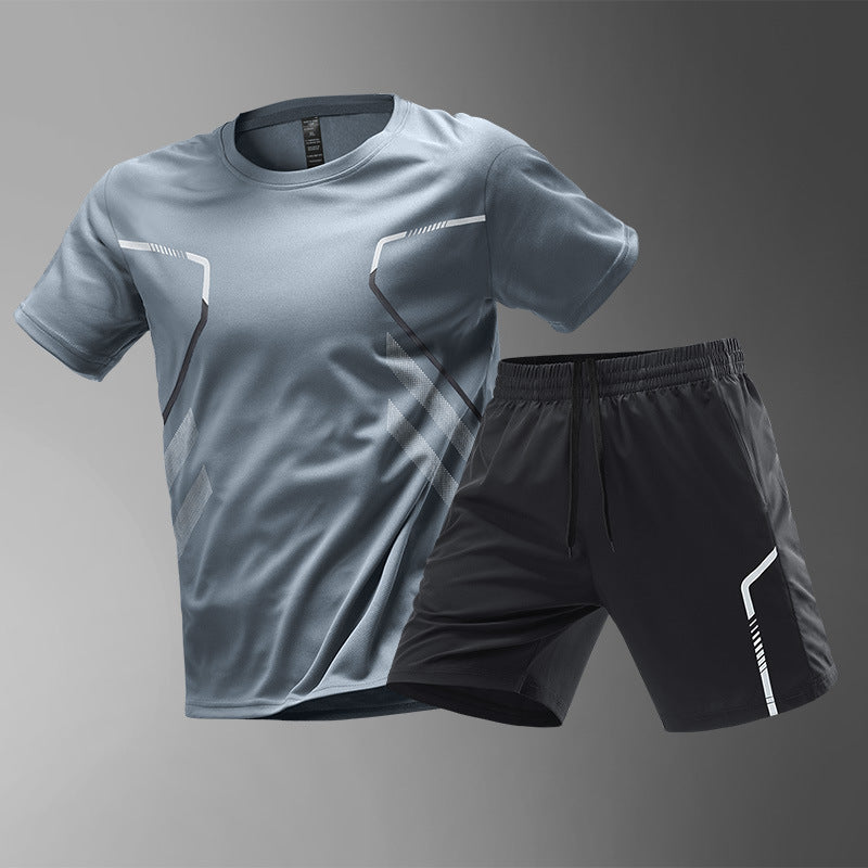 Men's T-shirts Sports Running T-shirt Color Block Men Quick-drying Breathable Short Sleeve Round Neck Active Tee Outdoor Workout
