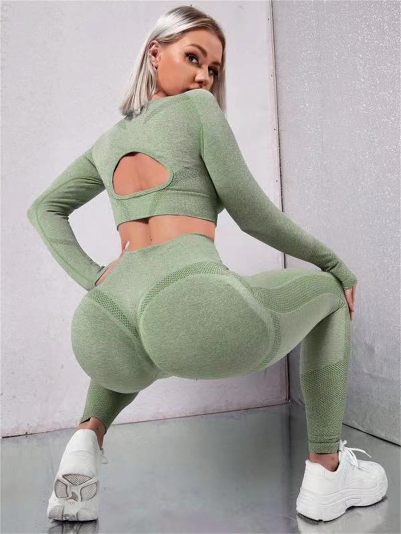 2pcs Yoga Long Sleeve Top and Pants