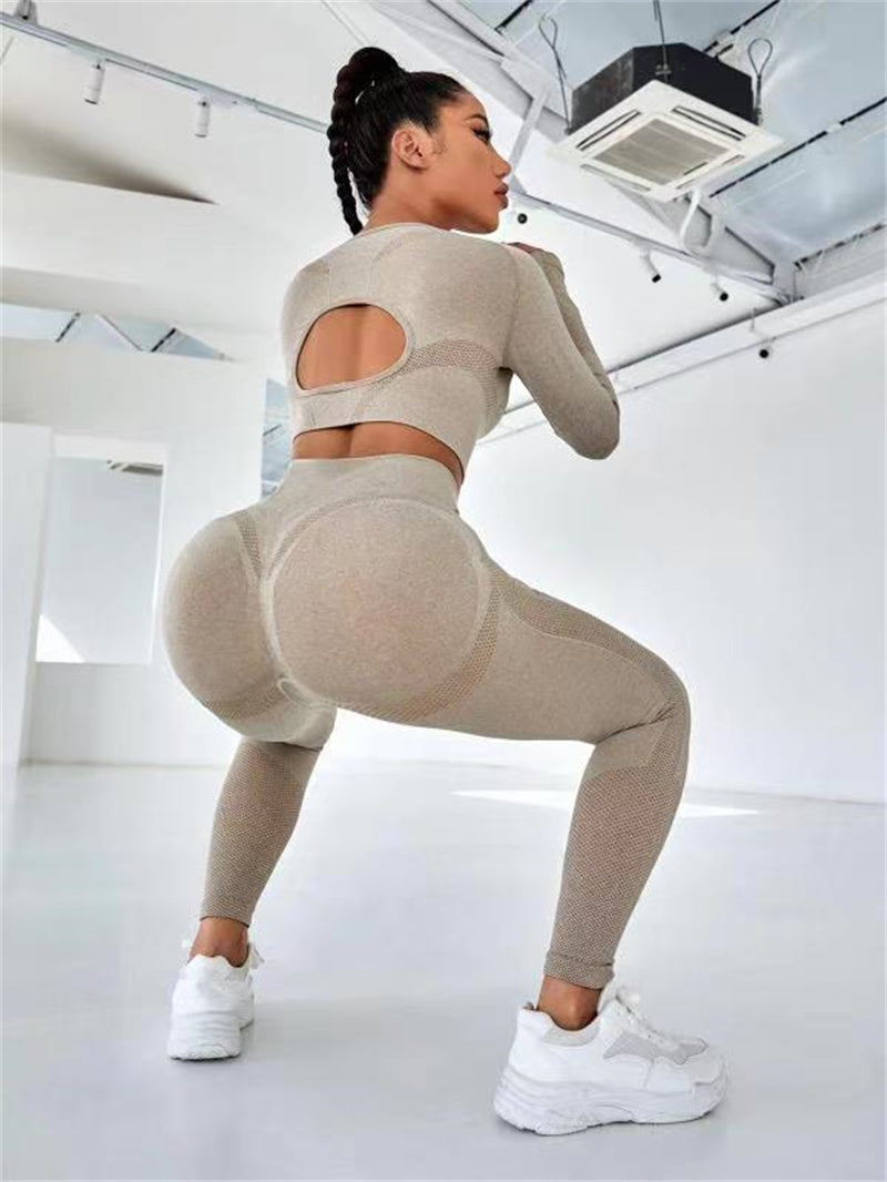 2pcs Yoga Long Sleeve Top and Pants