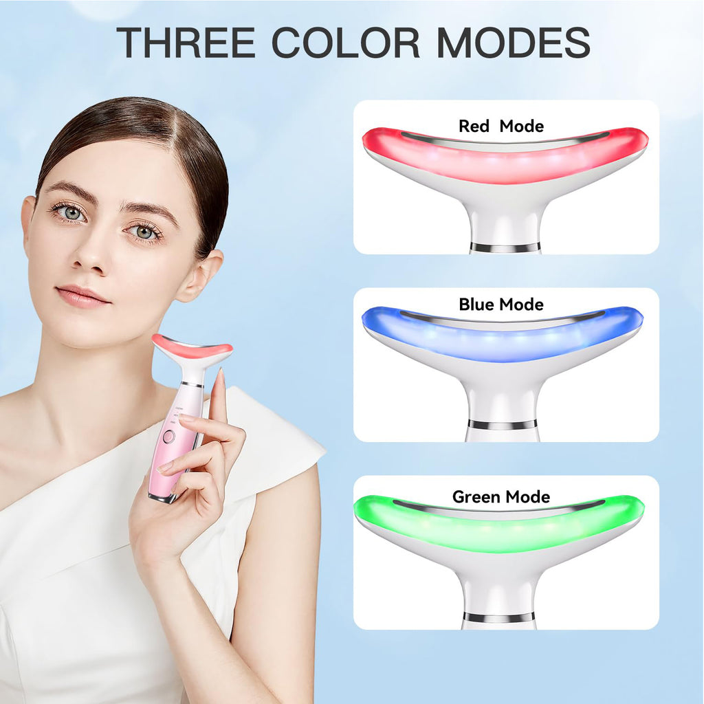 Neck Face Massager, Skin Care Face Massage Tool, 3-in-1 Facial Massager, Face Sculpting Tool With Thermals, Vibration