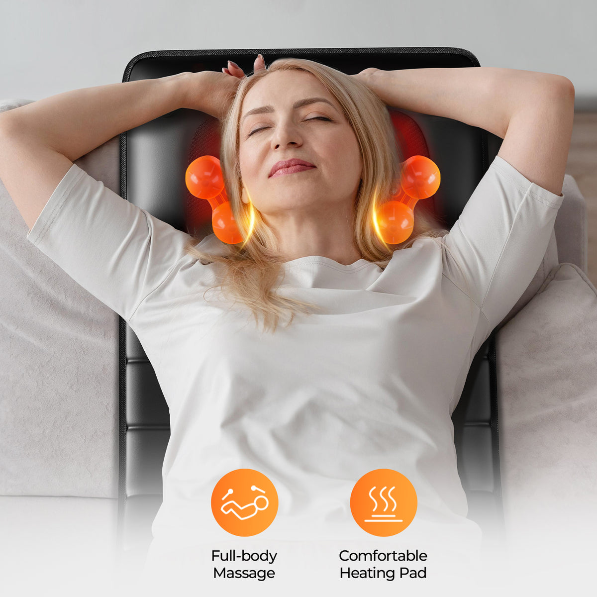 Deep Heat Massage Cushion — 9 Modes, Full Body Relief
